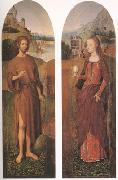 Hans Memling John the Baptist and st mary magdalen wings of a triptych (mk05) USA oil painting artist